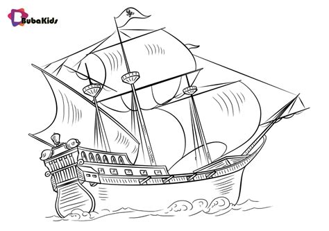 Free Printable Coloring Picture Of Pirate Ship