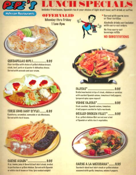 Home our menus our story photos slide show a mexican experience contact us. Pepe's Mexican Restaurant - 222 East Ridge Rd, Griffith ...