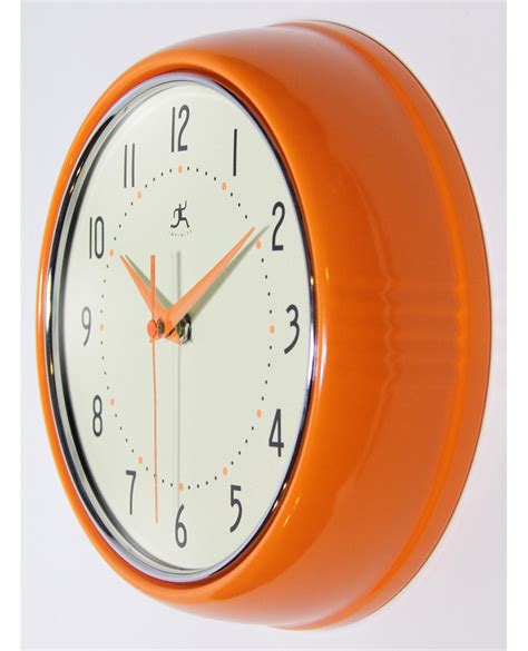 95 Inch Retro Orange Aluminum Wall Clock Clock By Room