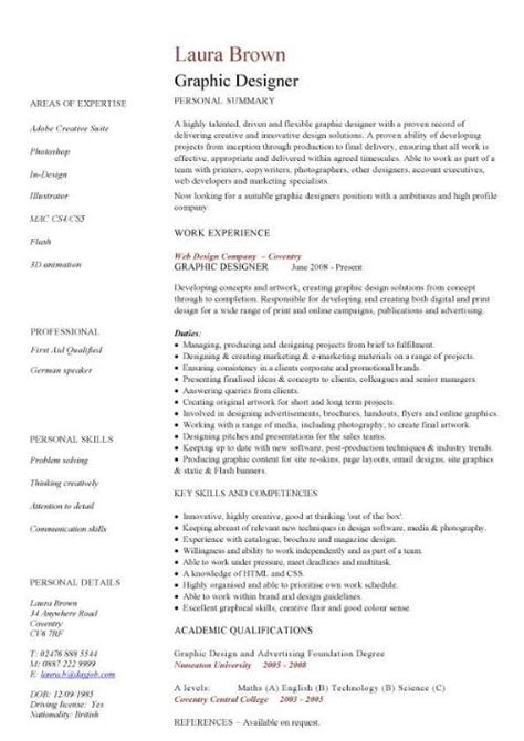 Based on our collection of sample resumes, most candidates. Graphic designer CV sample, resume layout, curriculum ...