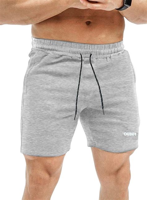 Mens Fitted Workout Shorts Gym Bodybuilding Joggers Short With Zipper