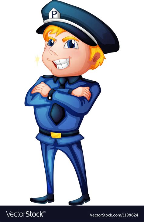 A Policeman In A Complete Uniform Royalty Free Vector Image