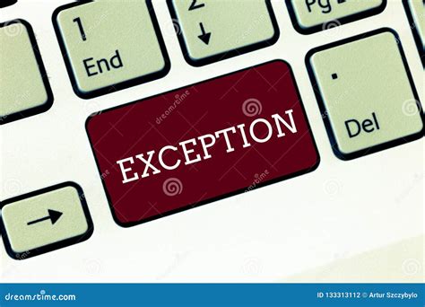 Handwriting Text Exception Concept Meaning Demonstrating Or Thing That