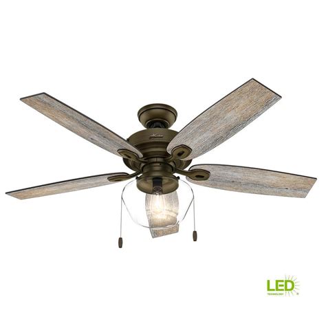 Ceiling fans are the most convenient method of cooling your environment while keeping the energy costs low. Hunter Crown Canyon 52 in. LED Indoor/Outdoor Noble Bronze ...