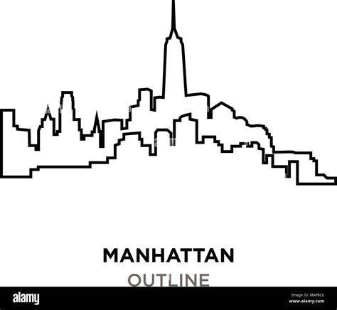 Outline Of Manhattan On White Background Stock Vector Image And Art Alamy