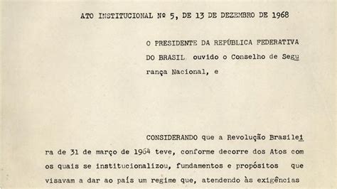 Há 51 anos era instituído o AI 5 a gradual radicalização da ditadura