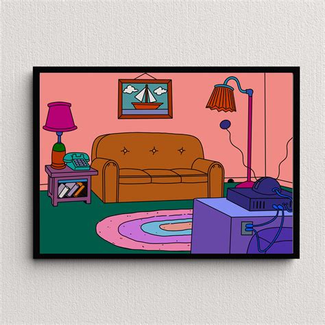 Simpsons Living Room Digital Art Print Instant Download Etsy