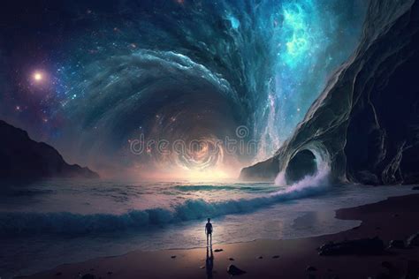 Fantasy Ocean Of The Galaxy Stock Illustration Illustration Of