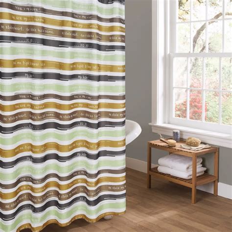 Printed Striped Shower Curtain For Bathroom Eco Friendly Waterproof Shower Curtain Polyester