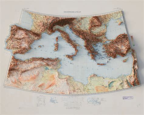 Mediterranean Sea And Land Topographic 3d Art Map On Behance