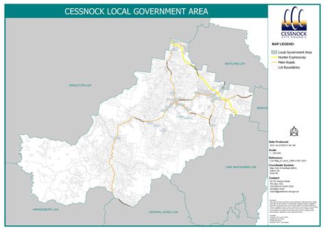Cessnock Local Government Area Lga Map Advance Greater Cessnock