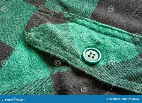 Close Up Of Green Black Plaid Shirt Stock Image Image Of Clothes