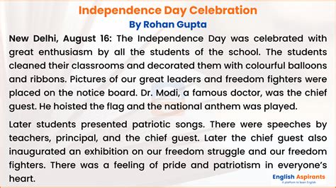 report writing on independence day celebration [5 examples]