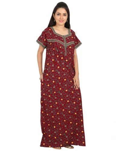 Full Length Cotton Ladies Red Designer Nighty Medium At Rs 360piece In Chennai
