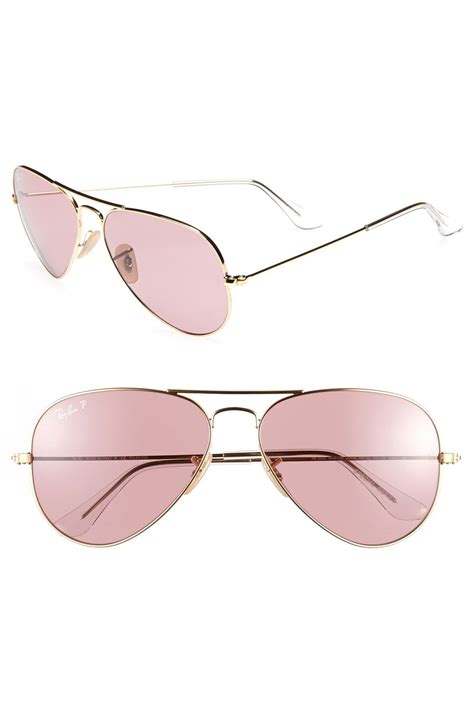 Ray Ban Original Aviator 58mm Polarized Sunglasses Nordstrom Pink Ray Ban Aviators