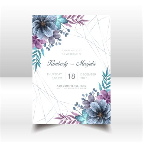 Elegant Wedding Invitation Card With Beautiful Watercolor Floral 547709