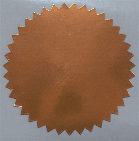 Shiny Copper Foil Notary And Certificate Seals 2 Inch Burst Roll Of 100