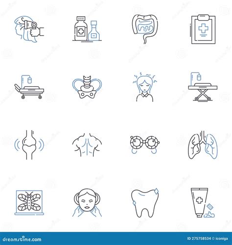 Rehabilitation Therapy Line Icons Collection Recovery Healing