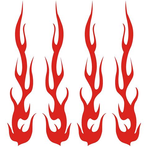 Buy Cushystore Red Hot Rod Flame Fire Tribal Retro Reflective Decals
