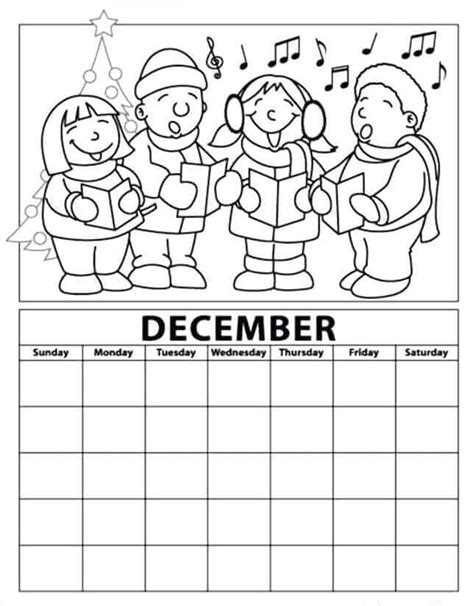 20 Free December Coloring Pages Printable