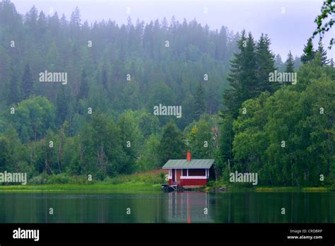 Summer Cottage At Lake Immeljaervi Finland Lapland Stock Photo Alamy