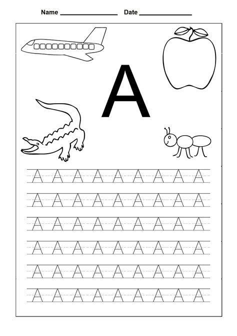 Traceable Alphabet Letters 101 Printable Picture Tracing Worksheets