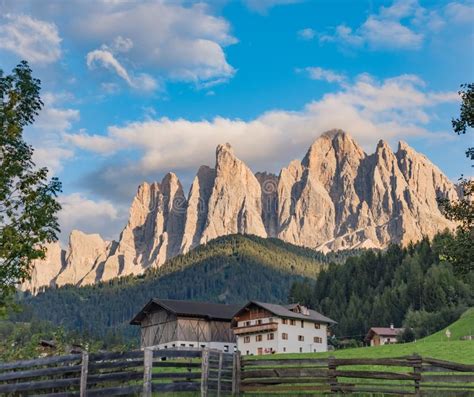 Wonderful Landscape Santa Magdalena Village In Dolomites Area Italy