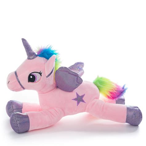 Magic Sparkle Unicorn Soft Stuffed Plush Cute Purple Pink 14in Magical Toy