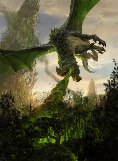 Artstation Magic The Gathering Green Dragon
