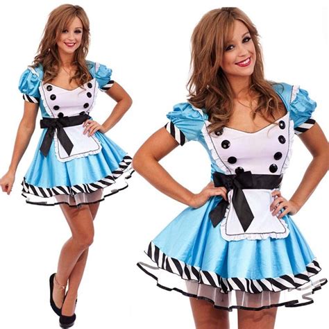 Alice In Wonderland Costume Adult Women Halloween Fancy Dress Up In