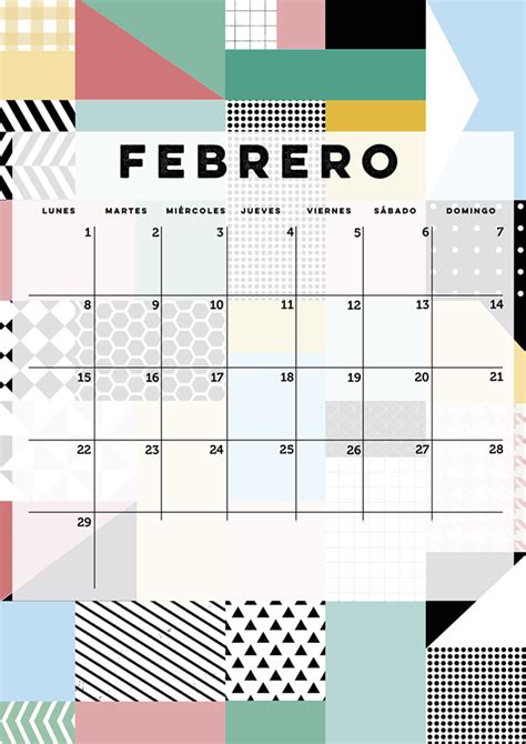 Calendario Febrero Imprimible Y Fondo Calendario Imprimible