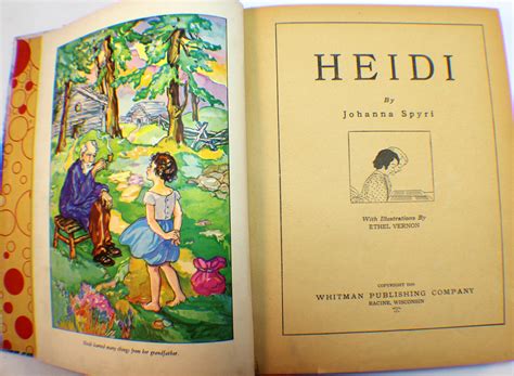 Heidi Hardback Book Copyright 1934 Spyri Whitman Publishing Dragonfly Whispers