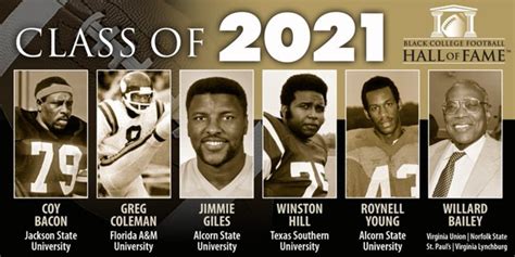 Black College Football Hall Of Fame Class Of HBCU Legends