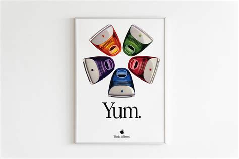 Apple Yum Think Different Advertising Poster 90s Retro Style Print