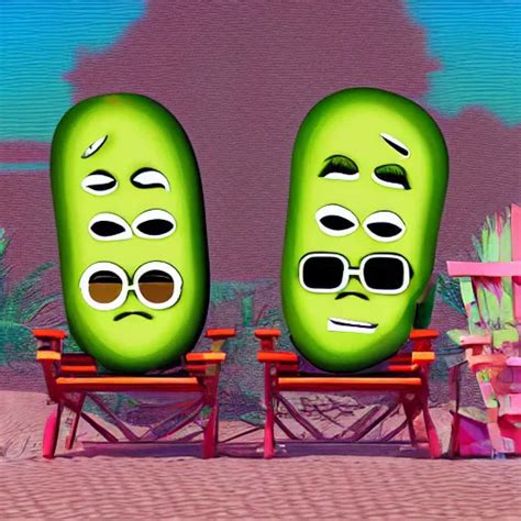 Cucumbers With Faces Wearing Sunglasses Talking On Stable Diffusion