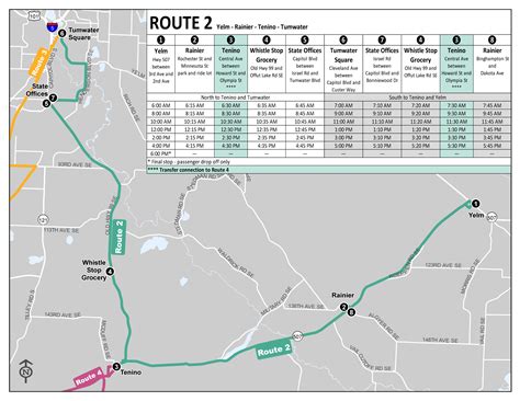 ruralTRANSIT Schedule | Thurston Regional Planning Council, WA
