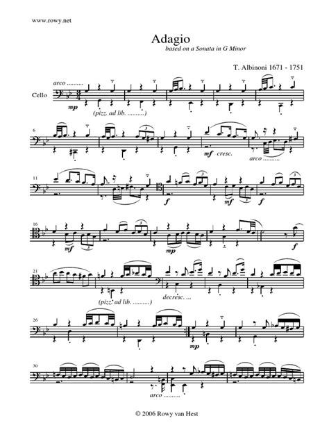 Adagioin gminortomaso albinoni arranged for piano by robert schultz. Albinoni - Adagio in G Minor.pdf | Musical Compositions ...