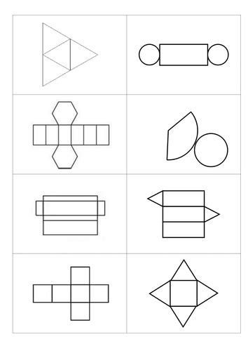 3d Shapes And Nets Card Sort Teaching Resources