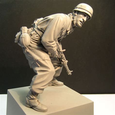 Free Shipping 116 Scale Unpainted Resin Figure Soldier In Normandy
