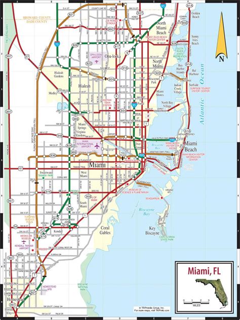 Map Of Miami Street Streets Roads And Highways Of Miami