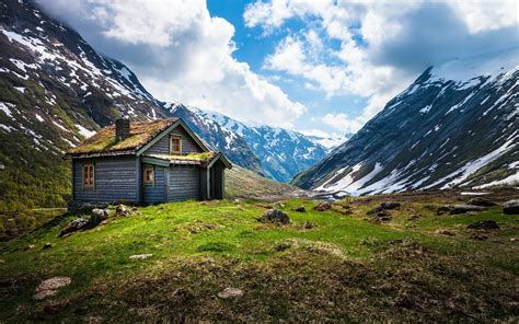 Papel De Parede Panorama Natureza Céu Neve Noruega Fiorde Vale