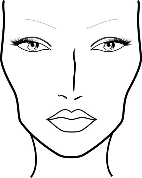Blank Face Chart Sketch Coloring Page Rosto Para Maquiar Croqui De The Best Porn Website