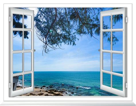Ocean View Window Open Stock Photo Image Of Rest Summer 130687352