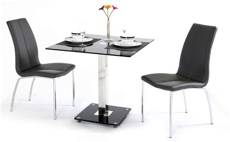 By harper & bright designs. Black Glass Dining Table and 2 Chairs - Homegenies