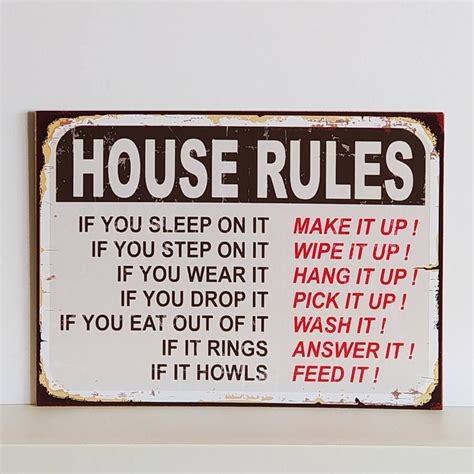 House Rules Poster House Rules House Rules Wood Poster Home Etsy
