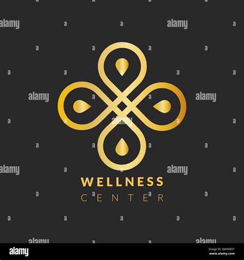 Wellness Center Logo Template Gold Professional Design Vector Stock