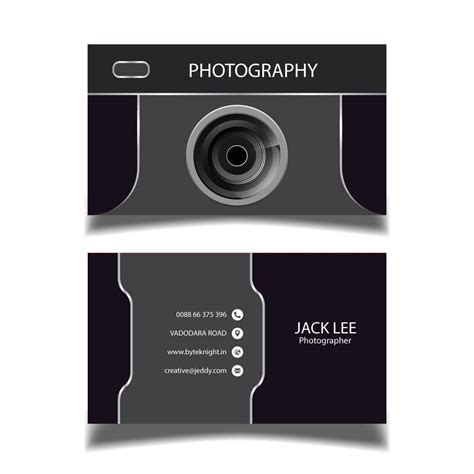 Photography Visiting Card Vc125 Bk Designs In 2020 Visiting Card