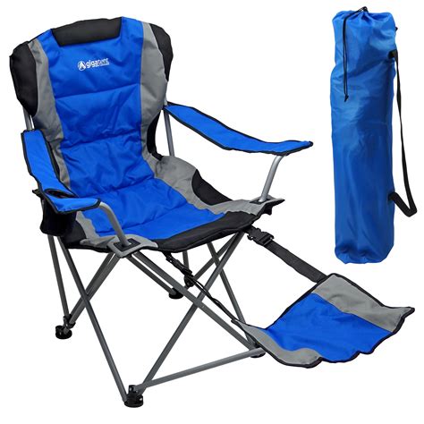 Camping Chair With Footrest Blue Gigatent