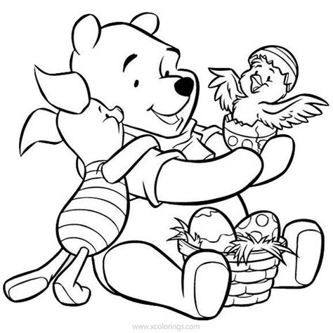 Disney Winnie The Pooh Easter Coloring Pages Eeyore With Easter Eggs