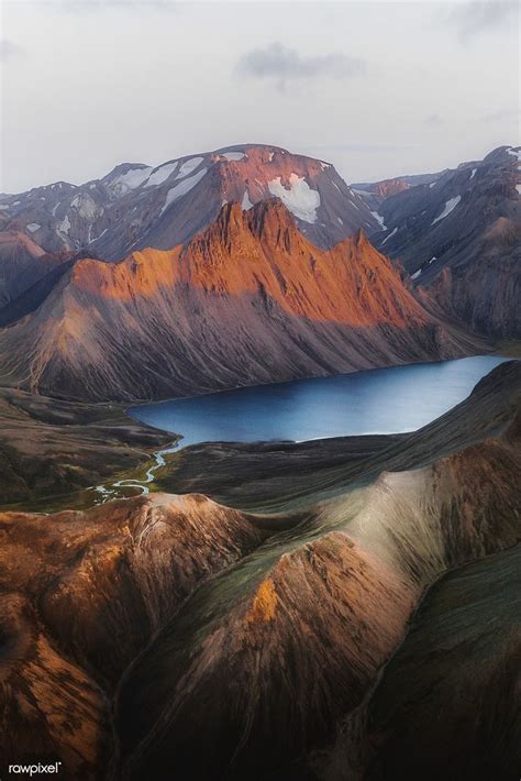 Download Premium Image Of Aerial View Of Highland In Iceland 1234807